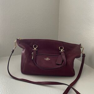 Coach Dark Red Leather Shoulder Bag